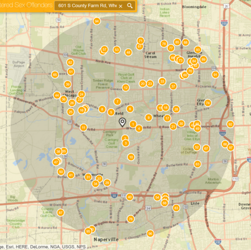 97 Registered sex offenders with 10 miles of the Wheaton IL Target